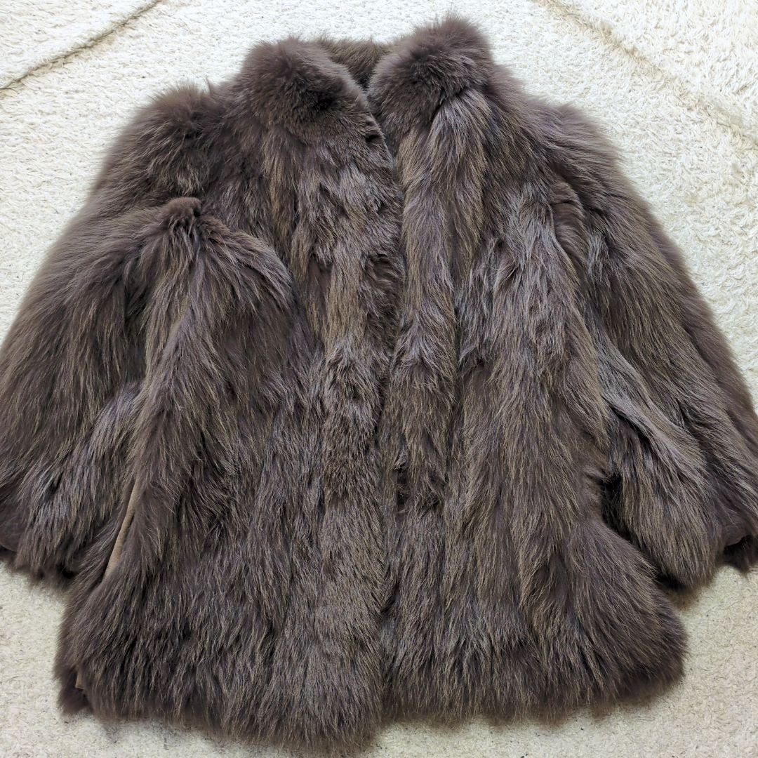 1-49【高級毛皮】フォックスファーコート　ボリューム