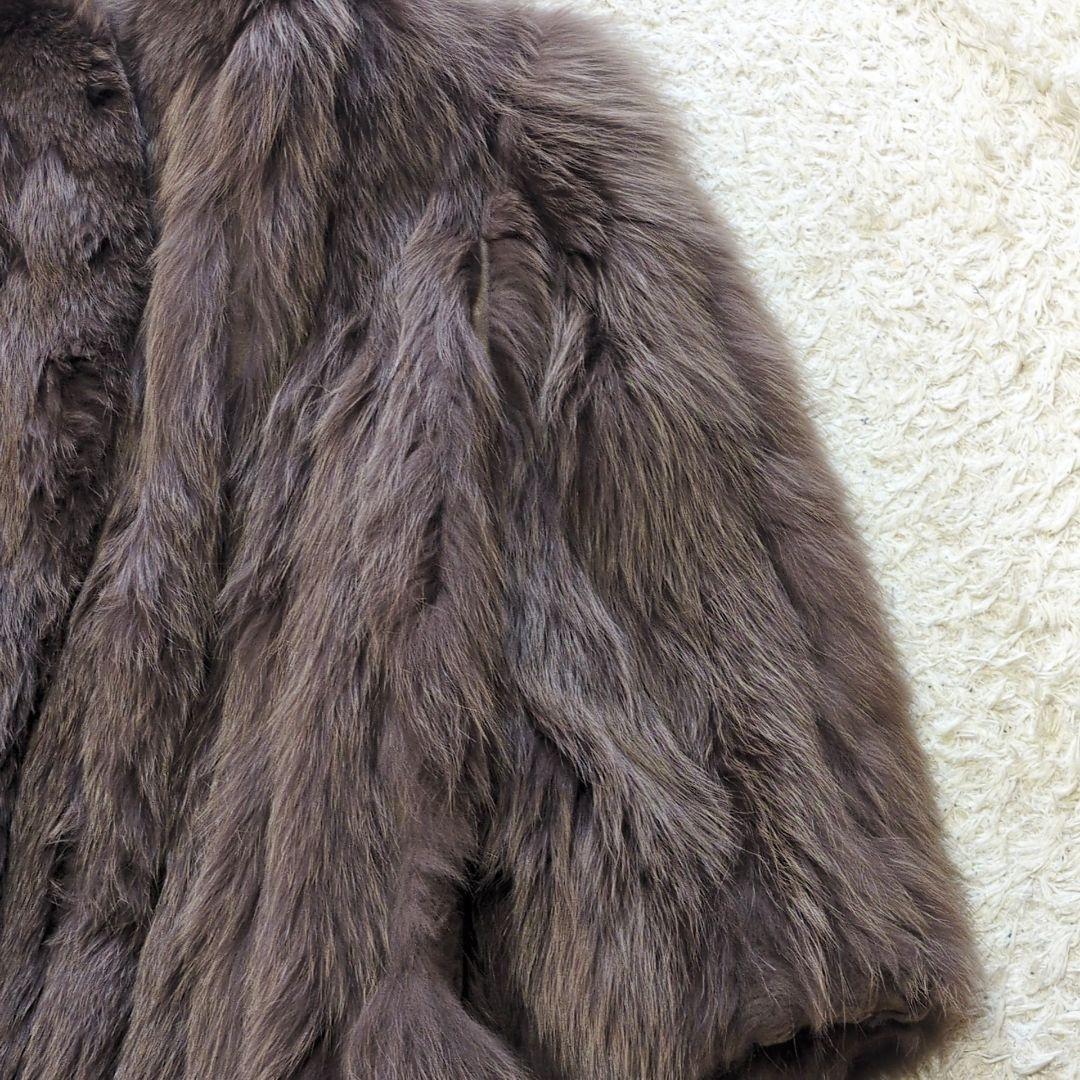 1-49【高級毛皮】フォックスファーコート　ボリューム