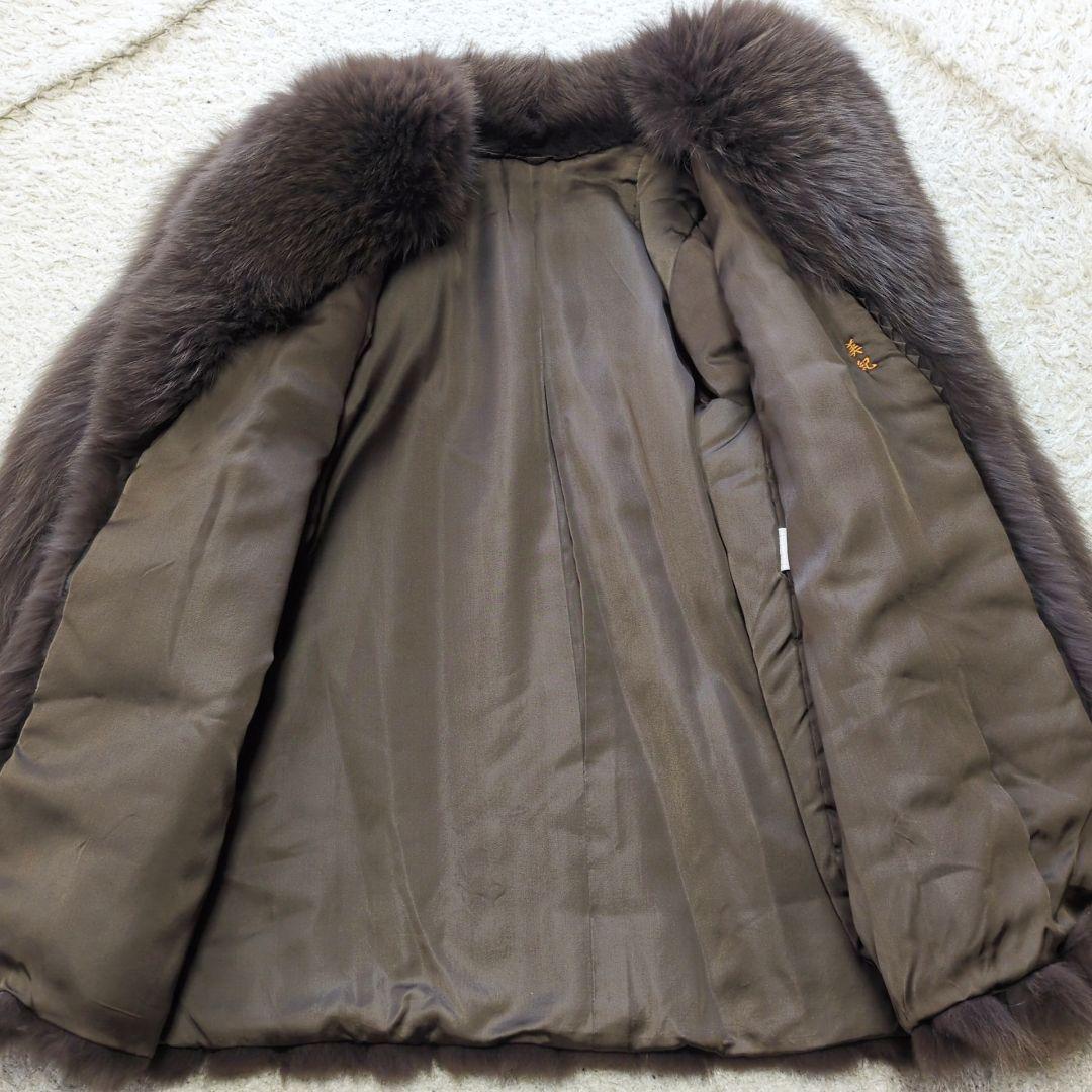 1-49【高級毛皮】フォックスファーコート　ボリューム