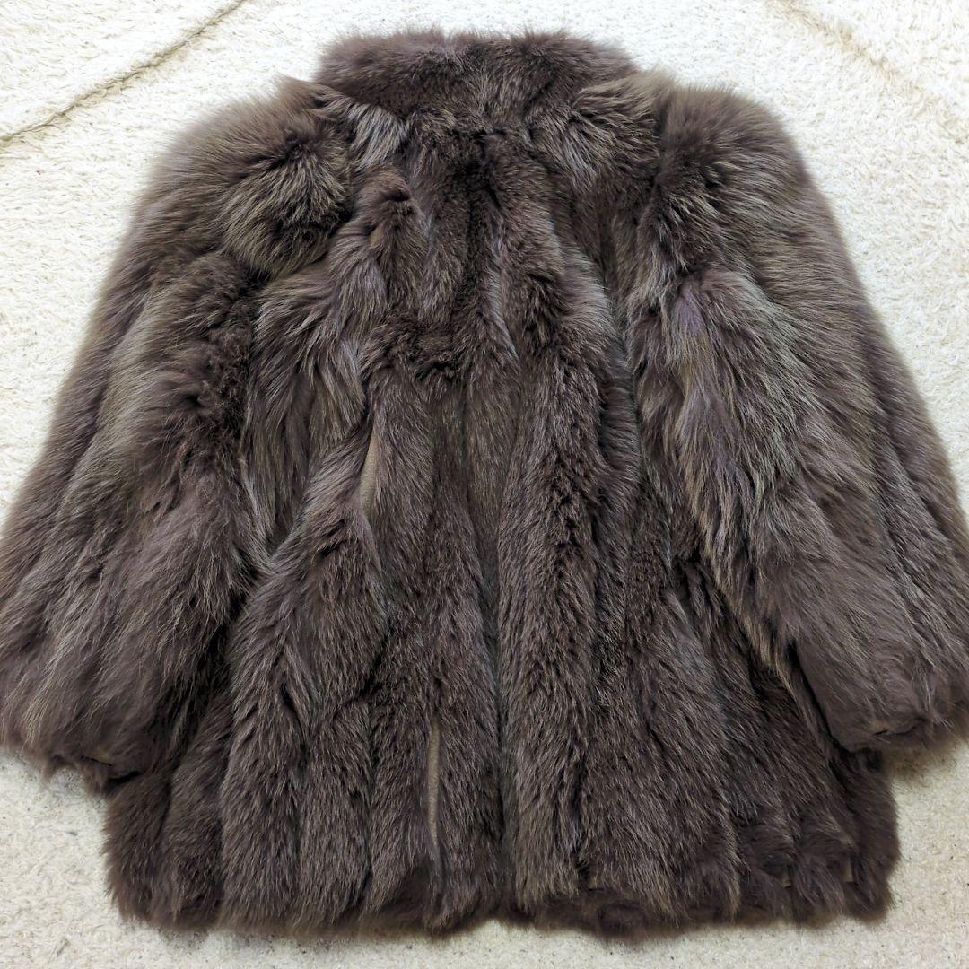1-49【高級毛皮】フォックスファーコート　ボリューム