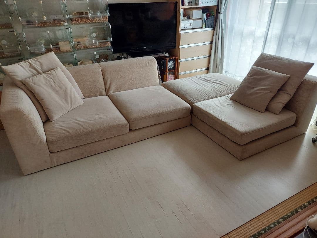 【shoooko】最終値下げ↓送料込み30000円ベージュコーナーソファー