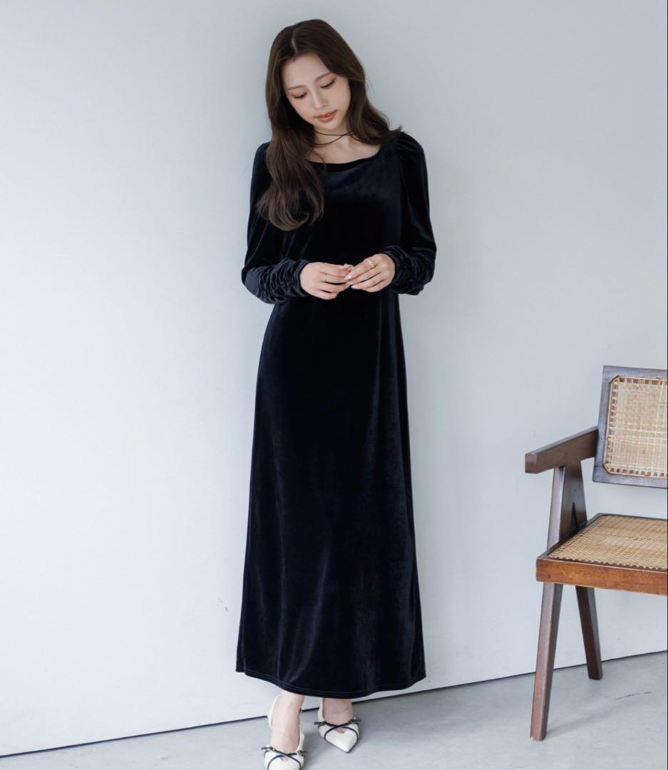 velour ribbon one-piece（ベロアリボンワンピース）