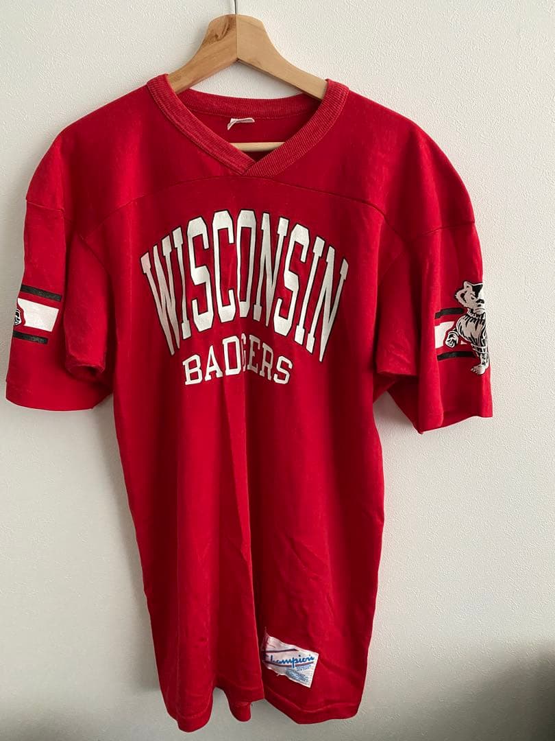 チャンピオン　ウィスコンシンバッジャーズ シャツ L フットボール　80s