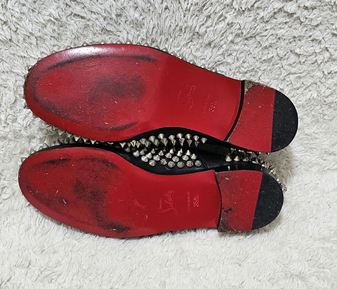 美品 クリスチャンル ブタン フラットシューズ　パンプス レザー　黒 23相当