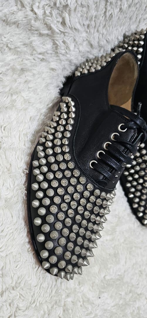 美品 クリスチャンル ブタン フラットシューズ　パンプス レザー　黒 23相当