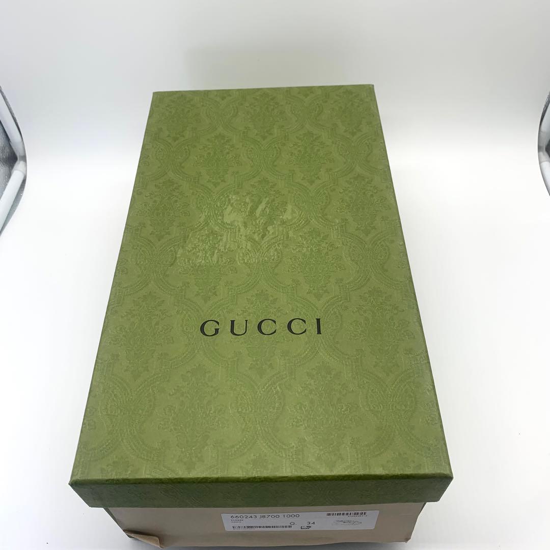 新品未使用 グッチ ラバーサンダル マーモント GG ブラック 箱袋付 22cm