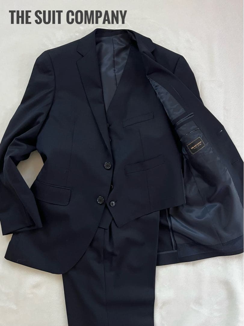 THE SUIT COMPANY 3ピース スーツ ダークネイビー M
