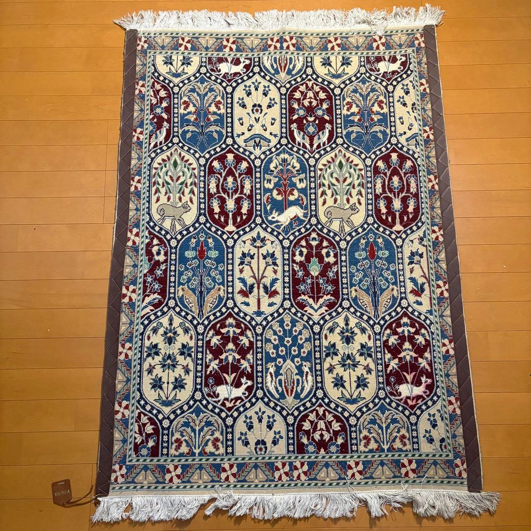 prevell ペルシャ絨毯 ウールシルク90x125cm