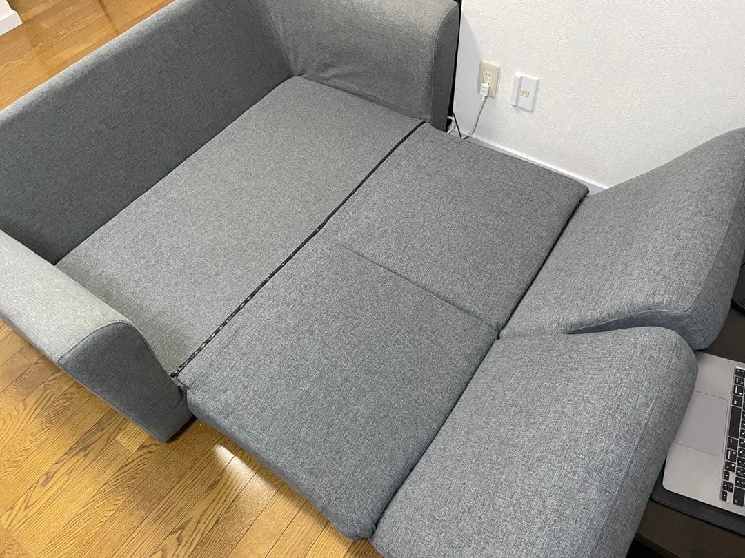 ニトリ　コンパクトにくつろげるソファベッド (フォワード GY) 2人掛け