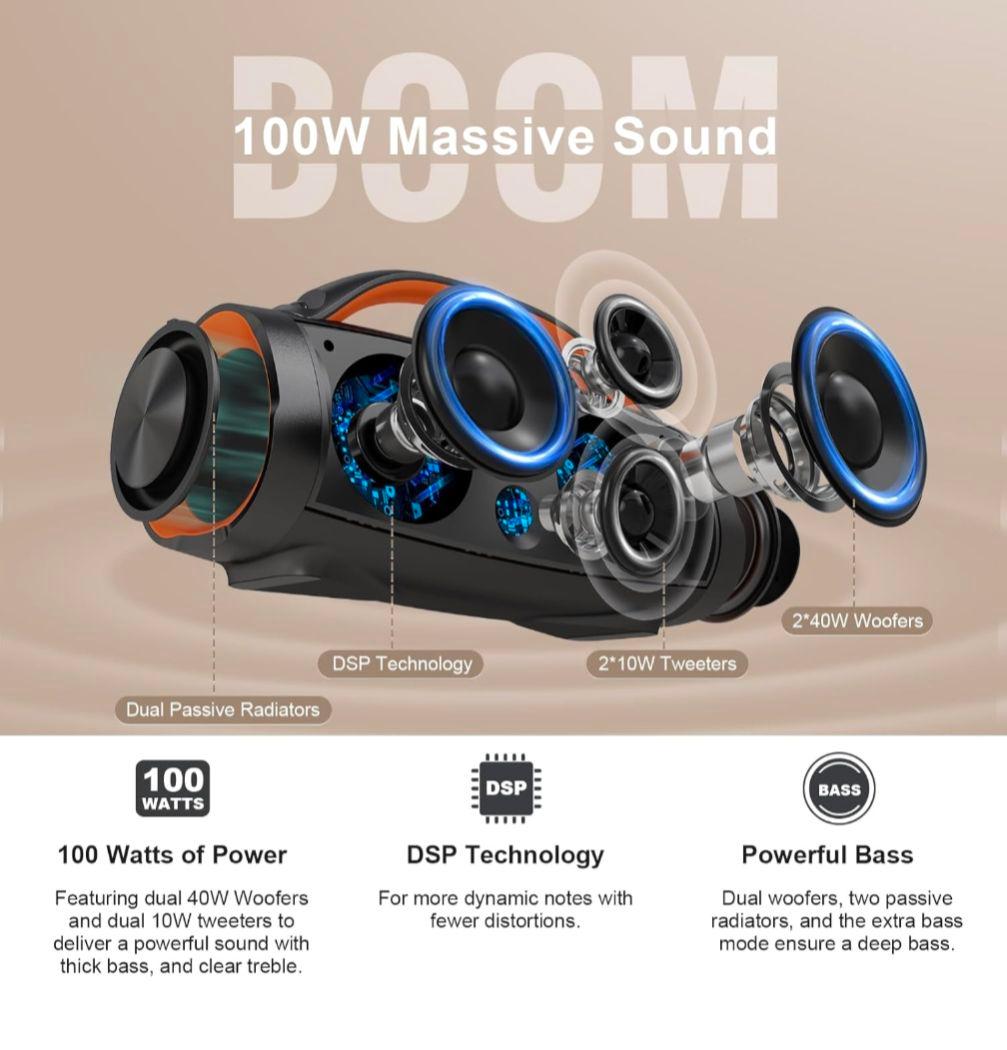DOSS Extreme Boom Pro Bluetoothスピーカー100w