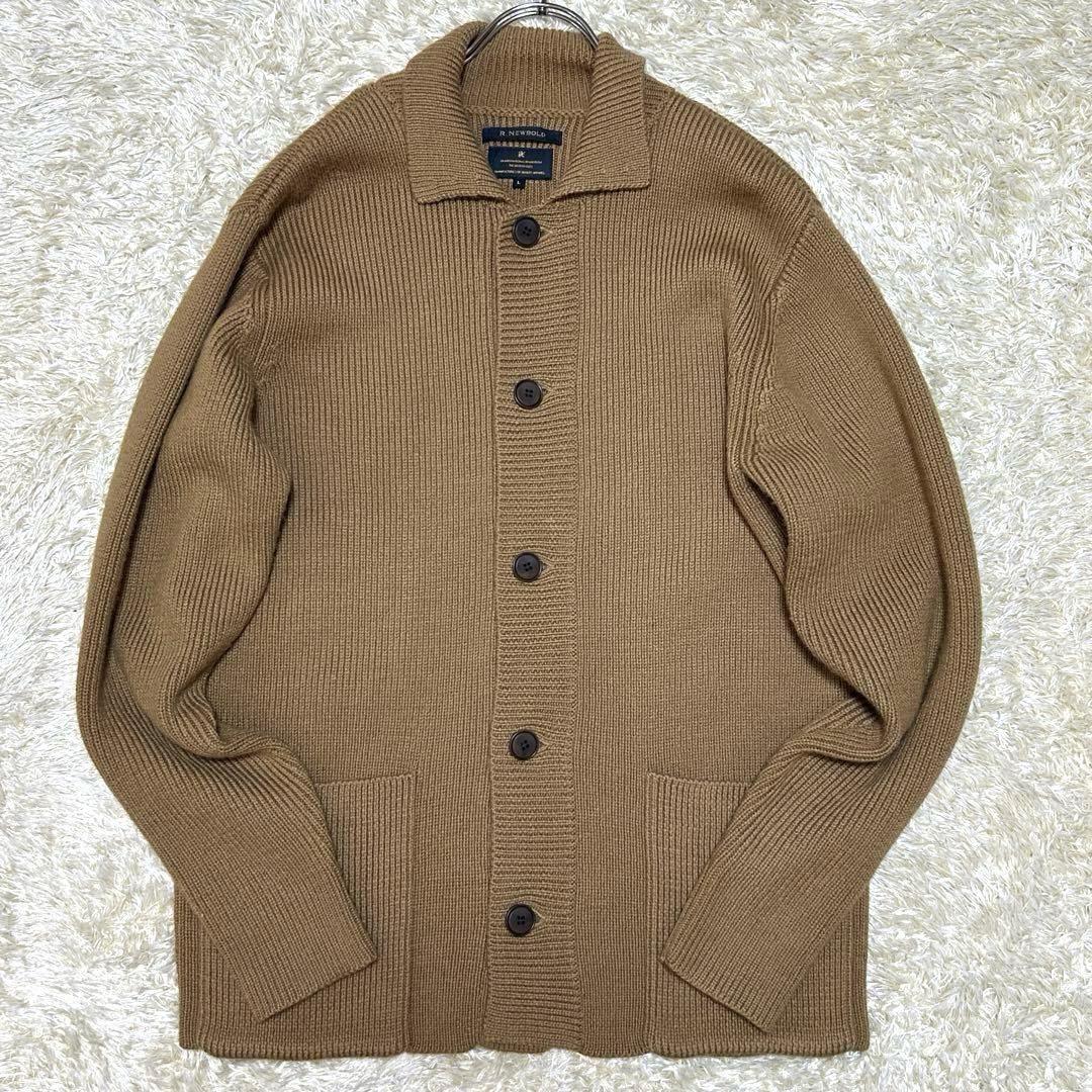 【極美品L ウール100%】ポールスミス　ニットジャケット　ローゲージ　キャメル