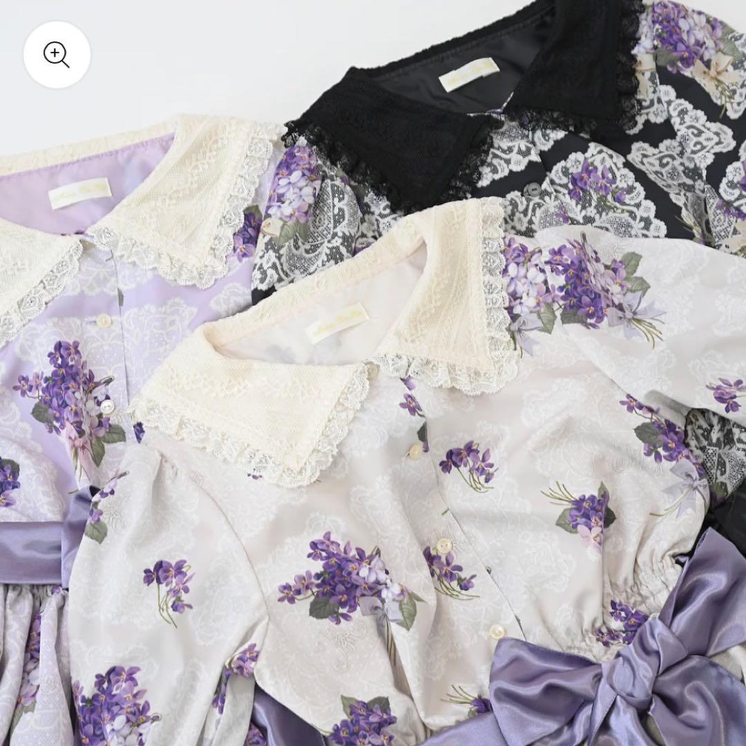 Melody BasKet Violet laceスクエアカラーワンピース