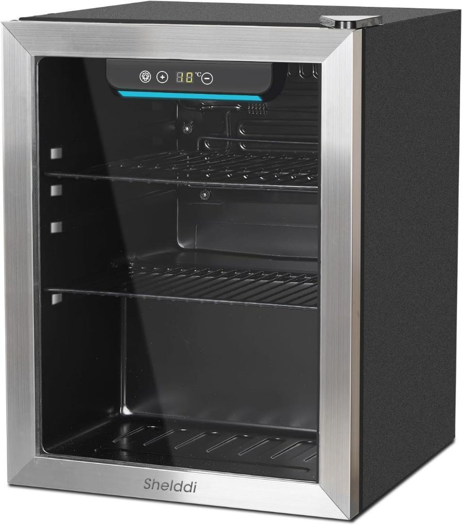 冷蔵庫 48L 小型 コンプレッサー式 透明ガラスドア おしゃれ 静音