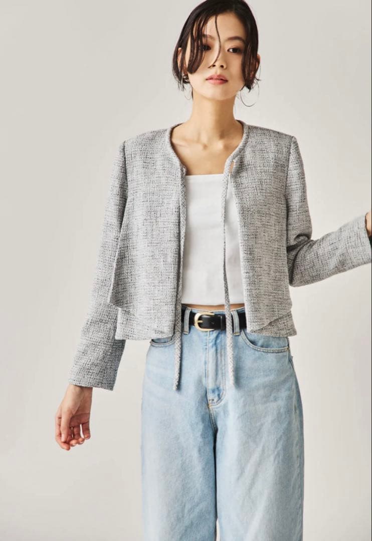 新品未使用⭐︎CONNSE ソフトツイードジャケット（GRAY）