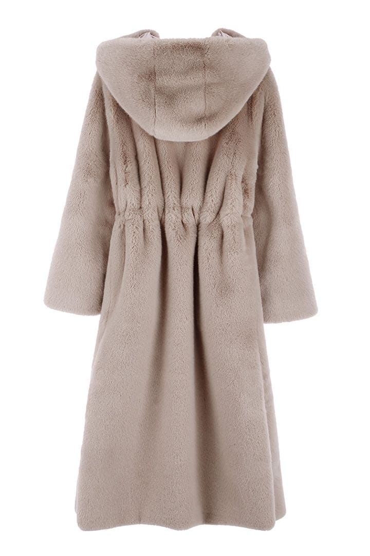 Lemonplet フード付き エコファー マキシコート　レモンプレット