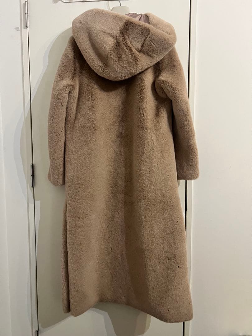 Lemonplet フード付き エコファー マキシコート　レモンプレット