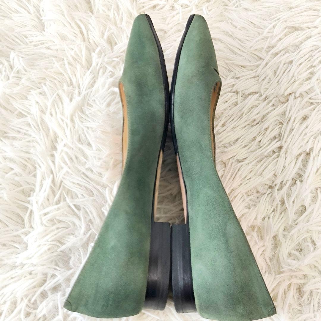 PELLICO ペリーコ アネッリ パンプス グリーン スエード フラット