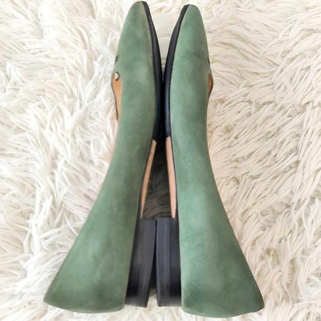 PELLICO ペリーコ アネッリ パンプス グリーン スエード フラット