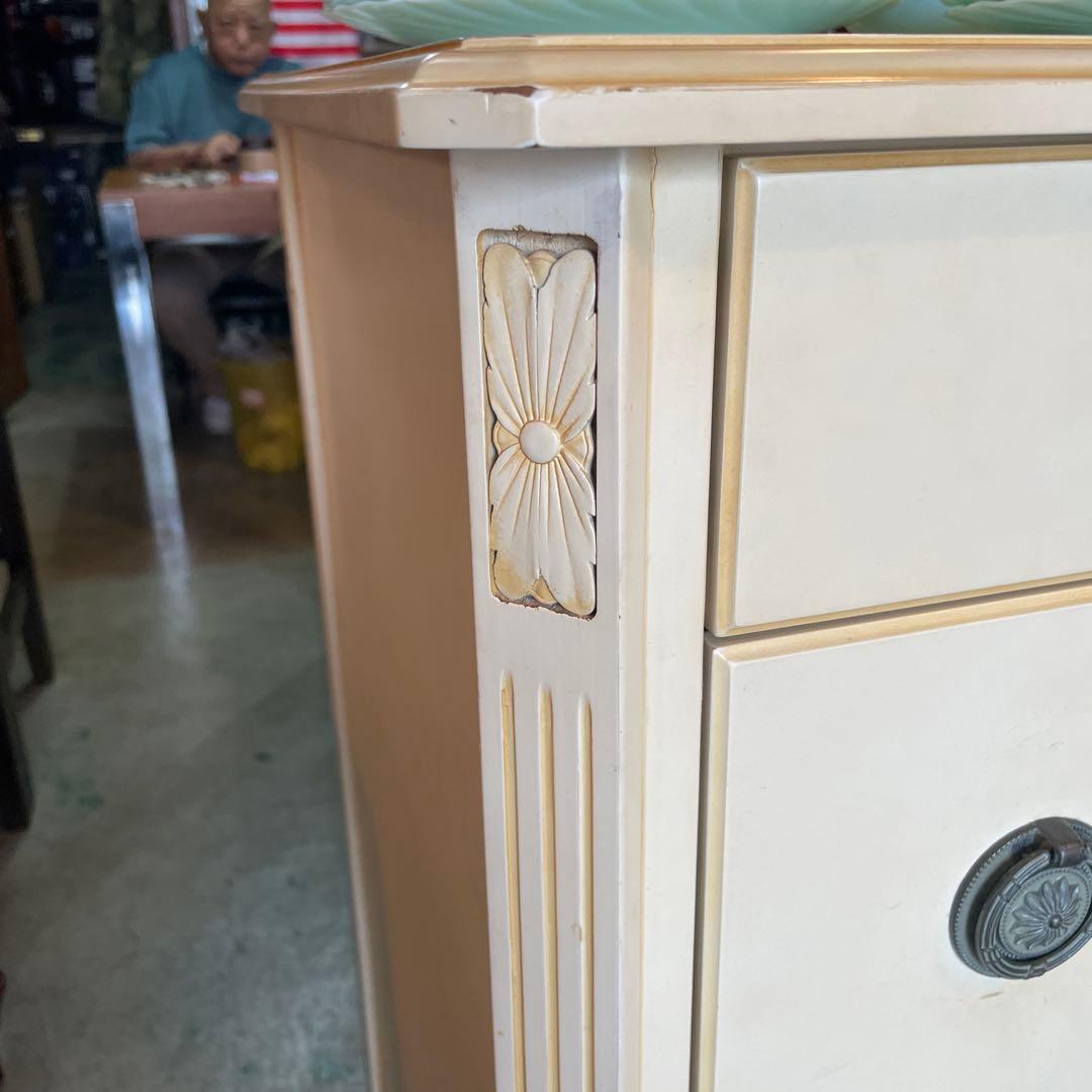 アンティーク・ロココ調・4段チェスト・シャビー・フレンチアンティーク