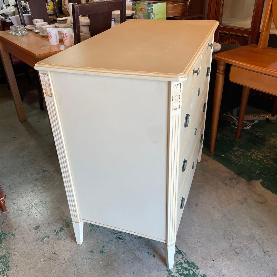 アンティーク・ロココ調・4段チェスト・シャビー・フレンチアンティーク