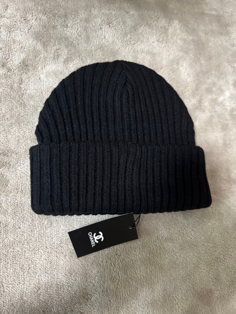 CHANEL ニット帽　ブラック