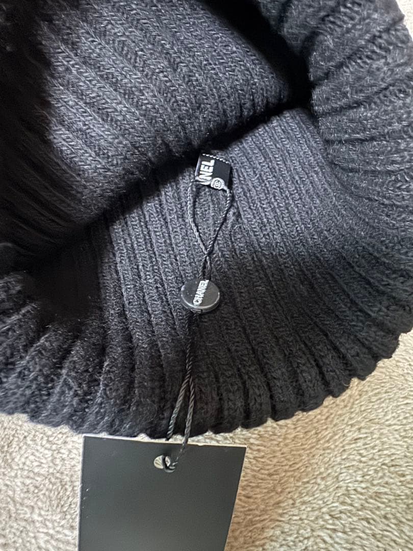 CHANEL ニット帽　ブラック