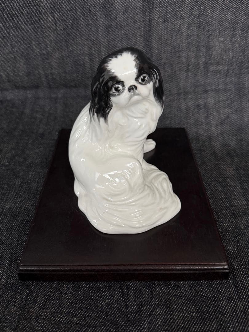 ノリタケ スタジオコレクション 狆 フィギュリン 陶器製の置物 犬 チン