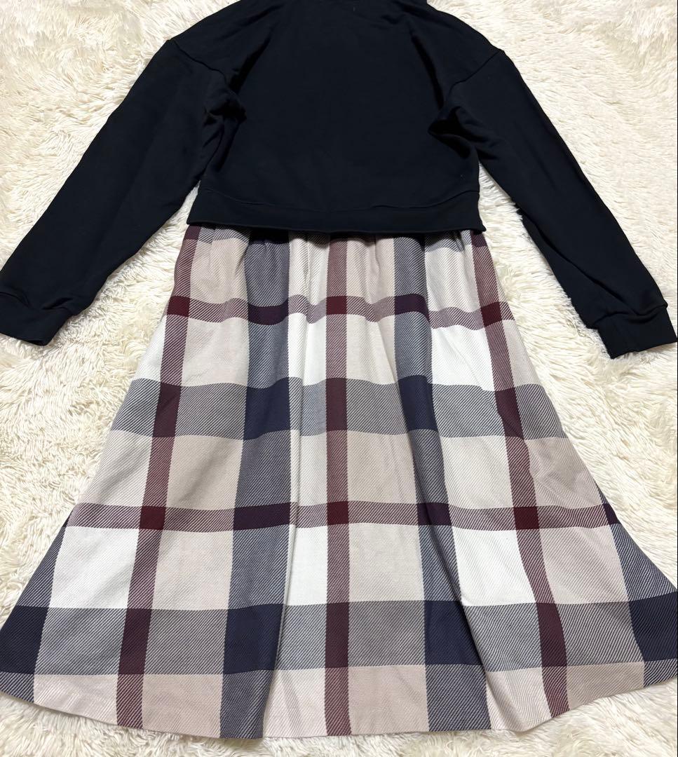 【美品】ブルーレーベルクレストブリッジ パーカー　ドッキングワンピース チェック