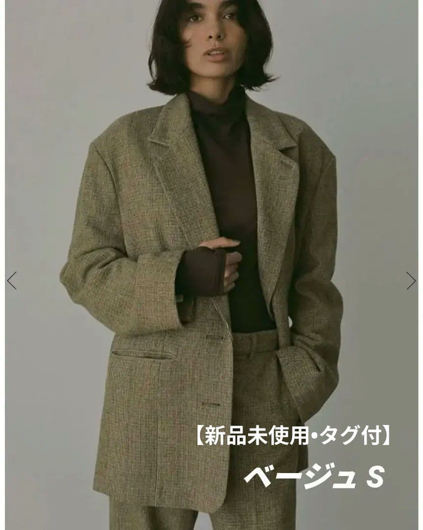 【なつこ様】etre tokyoチェックツィードテーラージャケットS