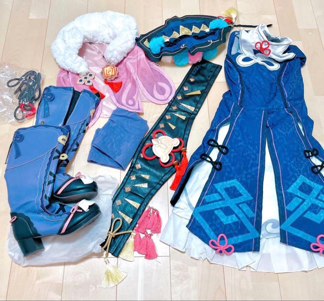 三分妄想/原神/雲菫/ブーツ＆ウィッグ付きコスプレ衣装Mフルセット