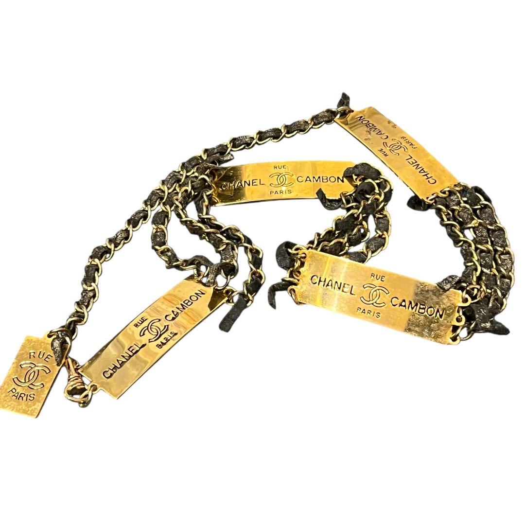 希少品✨シャネル ヴィンテージ チェーンベルト ゴールドプレート ココマーク