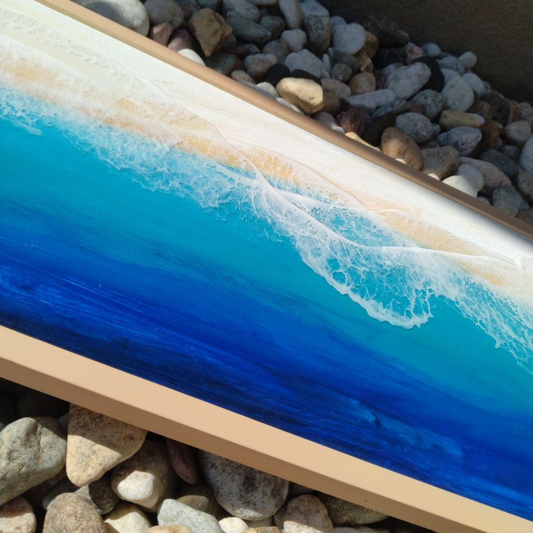 タ*オ様 ロングタイプ　オーシャンアート　インテリアパネル　波レジンアート