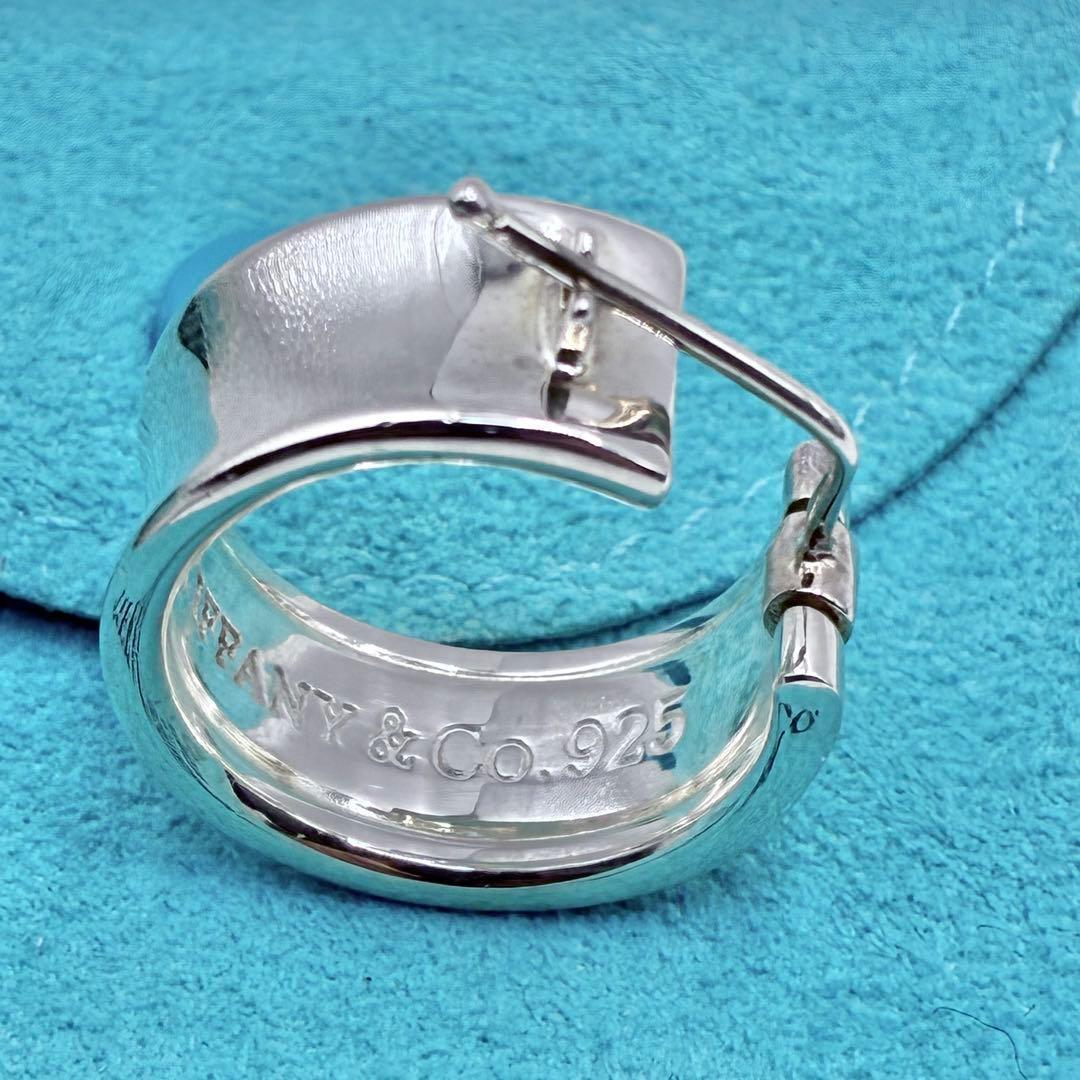 【箱、袋付き】ティファニー ナロー フープ ピアス 1837 両耳 ワイド 廃盤
