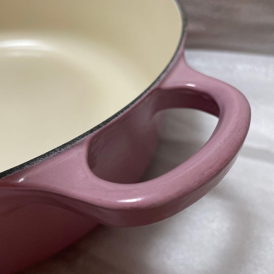 ルクルーゼ ココット ジャポネーズ 24cm モーヴピンク 中古品