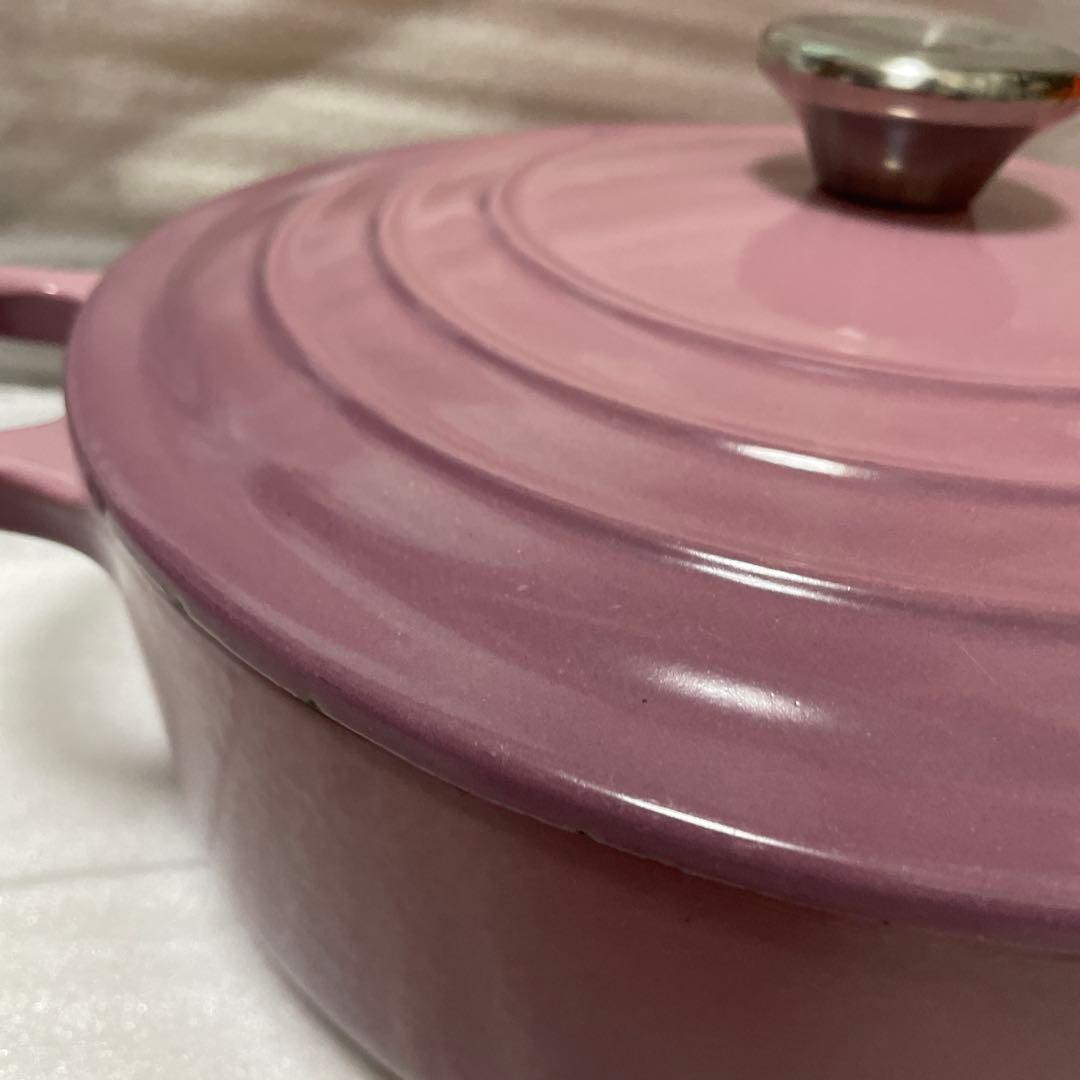 ルクルーゼ ココット ジャポネーズ 24cm モーヴピンク 中古品