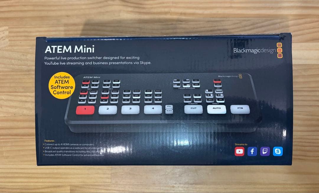 現状渡し価格　ATEM MINI 元箱、電源ケーブル、アダプター付き