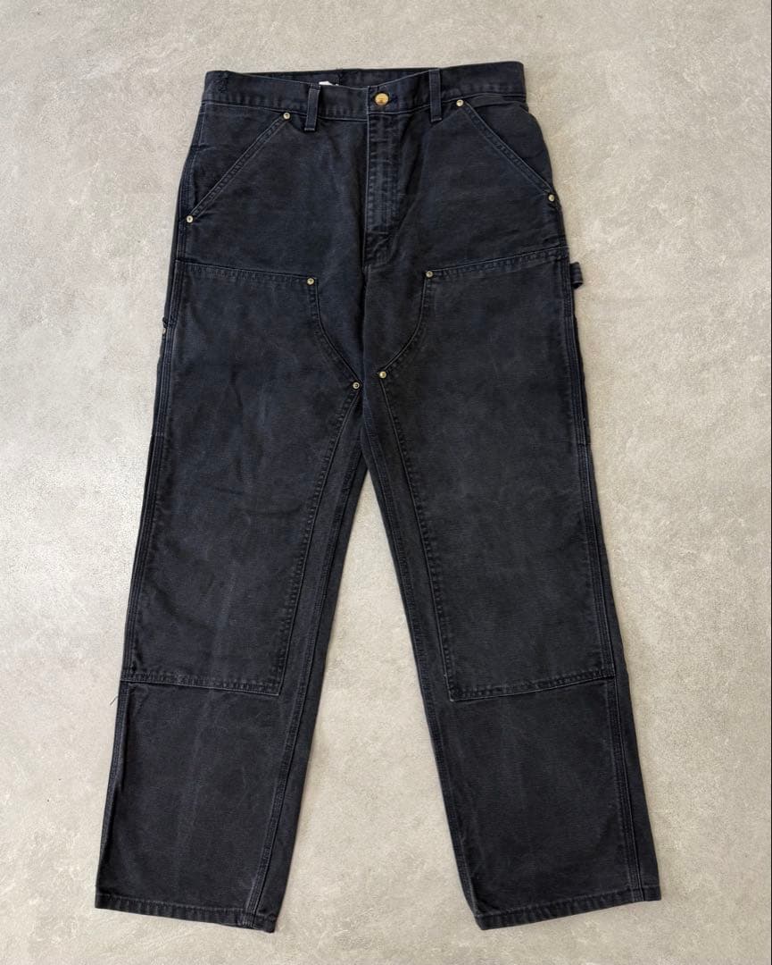 希少 90s USA製 カーハート ダブルニー B01 BLK 33x32