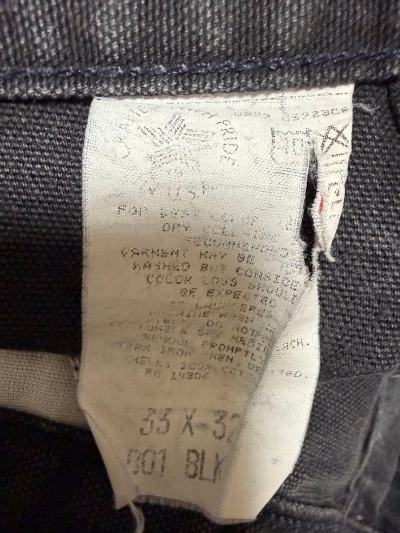 希少 90s USA製 カーハート ダブルニー B01 BLK 33x32