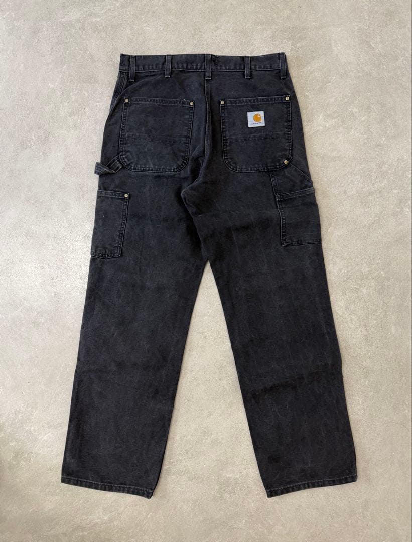 希少 90s USA製 カーハート ダブルニー B01 BLK 33x32
