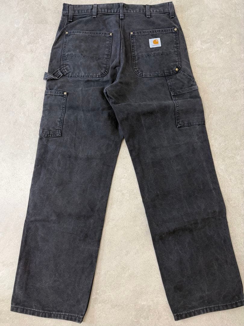 希少 90s USA製 カーハート ダブルニー B01 BLK 33x32