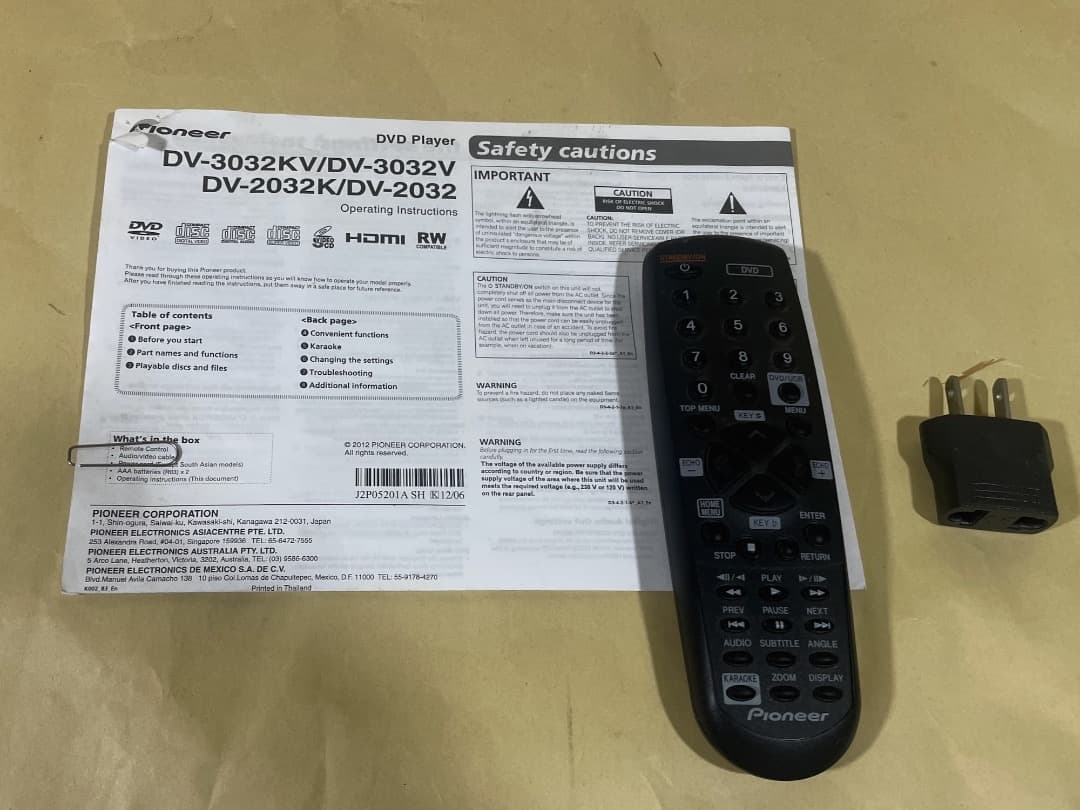 412・パイオニアDVDプレーヤー　リージョンフリー KARAOKE, USB