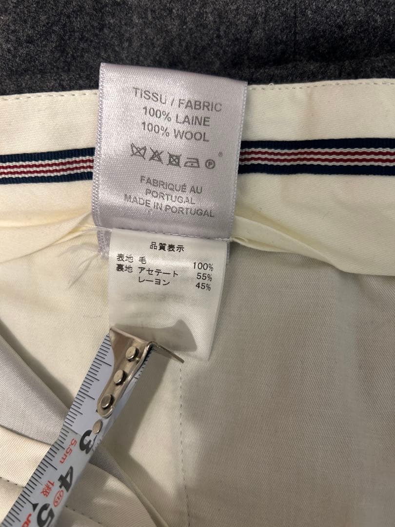 ベルナールザンス　ウールフランネル　スラックス　サイドアジャスター　グレー