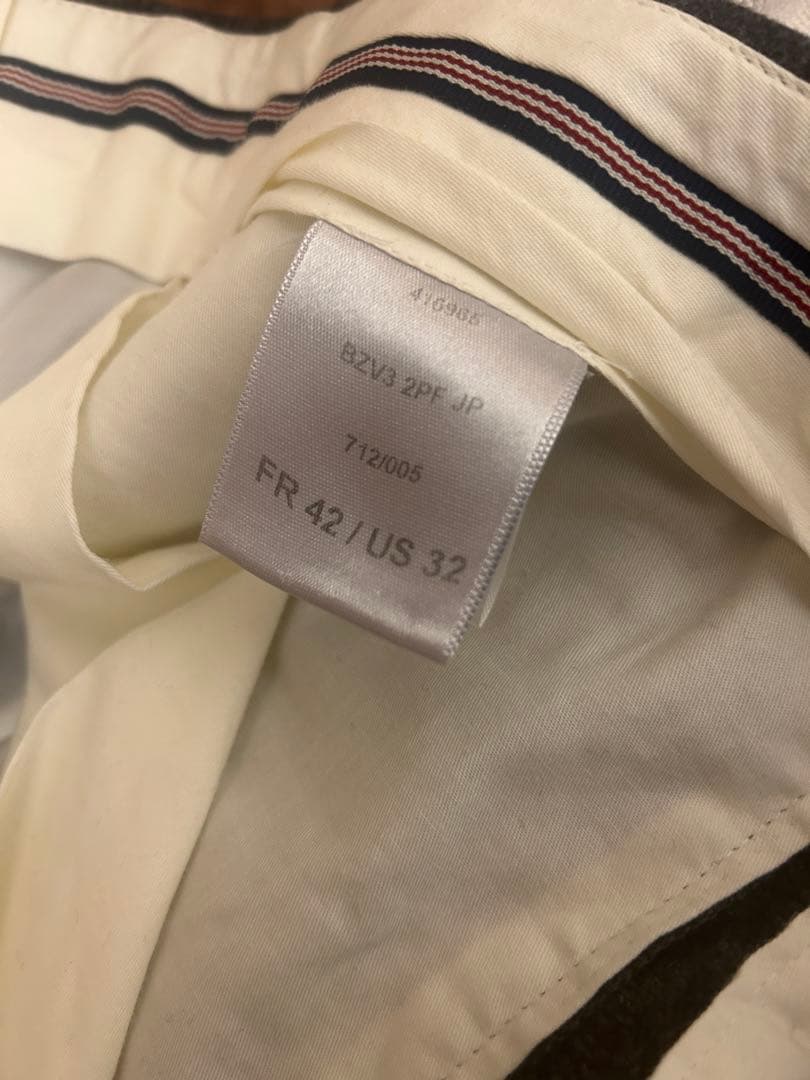 ベルナールザンス　ウールフランネル　スラックス　サイドアジャスター　グレー