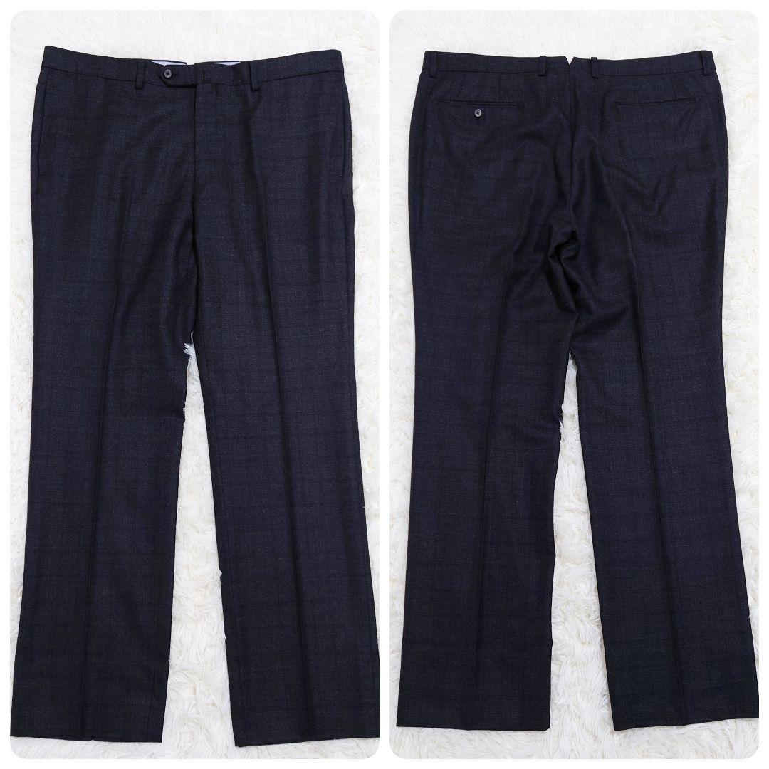 美品　ザスーツカンパニー　スーツ　Super100's　グレー　チェック　XL