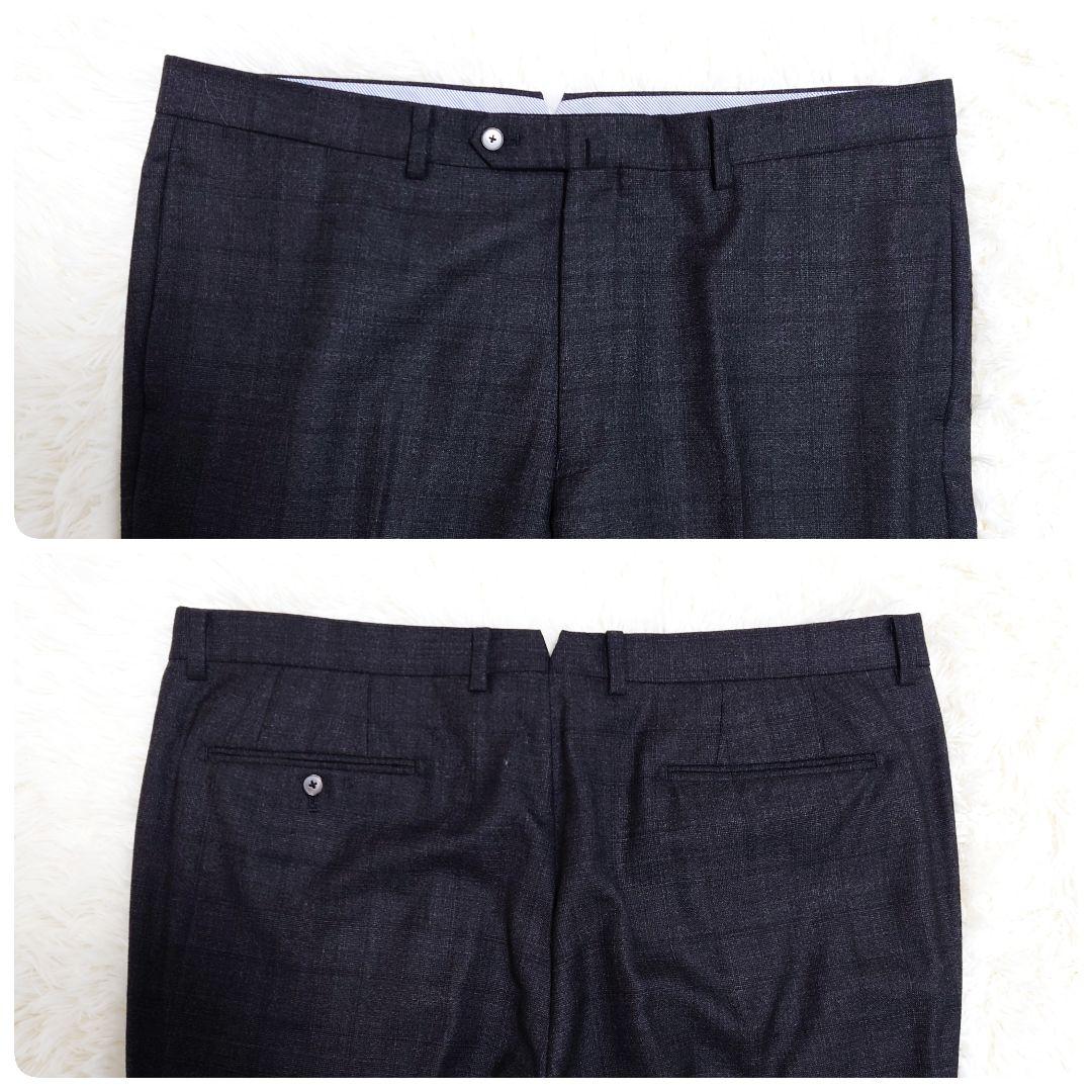 美品　ザスーツカンパニー　スーツ　Super100's　グレー　チェック　XL