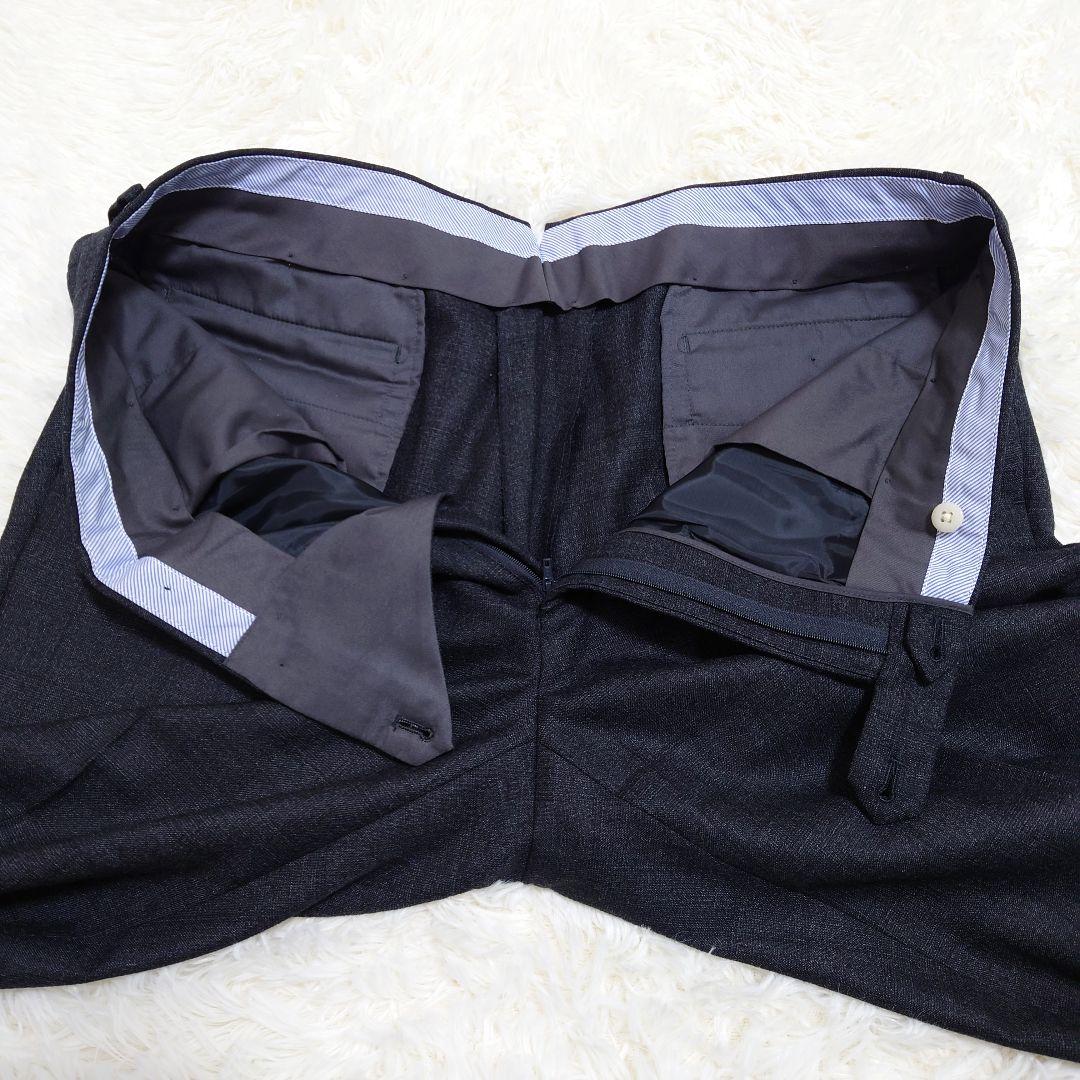 美品　ザスーツカンパニー　スーツ　Super100's　グレー　チェック　XL