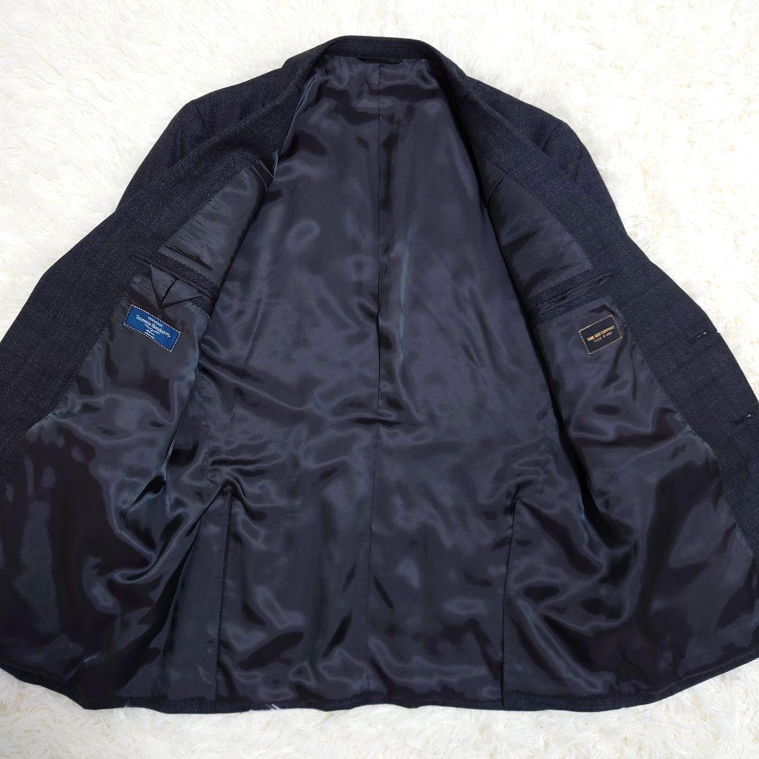 美品　ザスーツカンパニー　スーツ　Super100's　グレー　チェック　XL