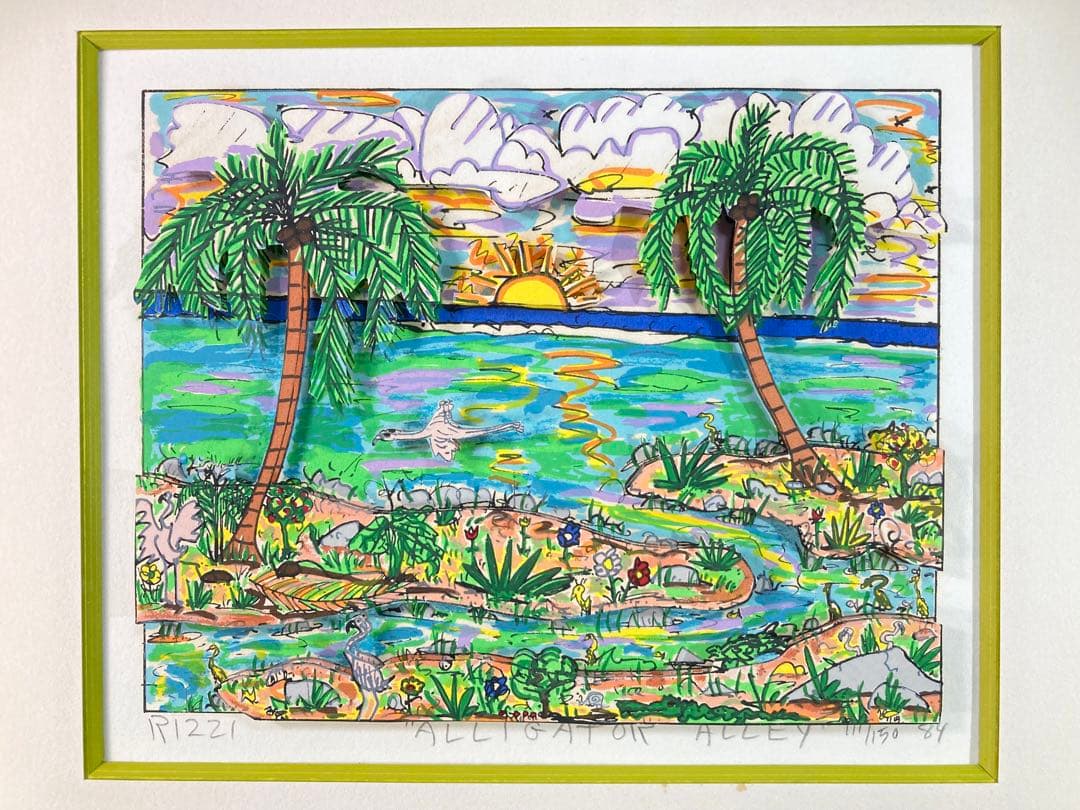 【真作保証】ジェームズ・リジィ3Dシルクスクリーン 直筆サイン 版画 アート