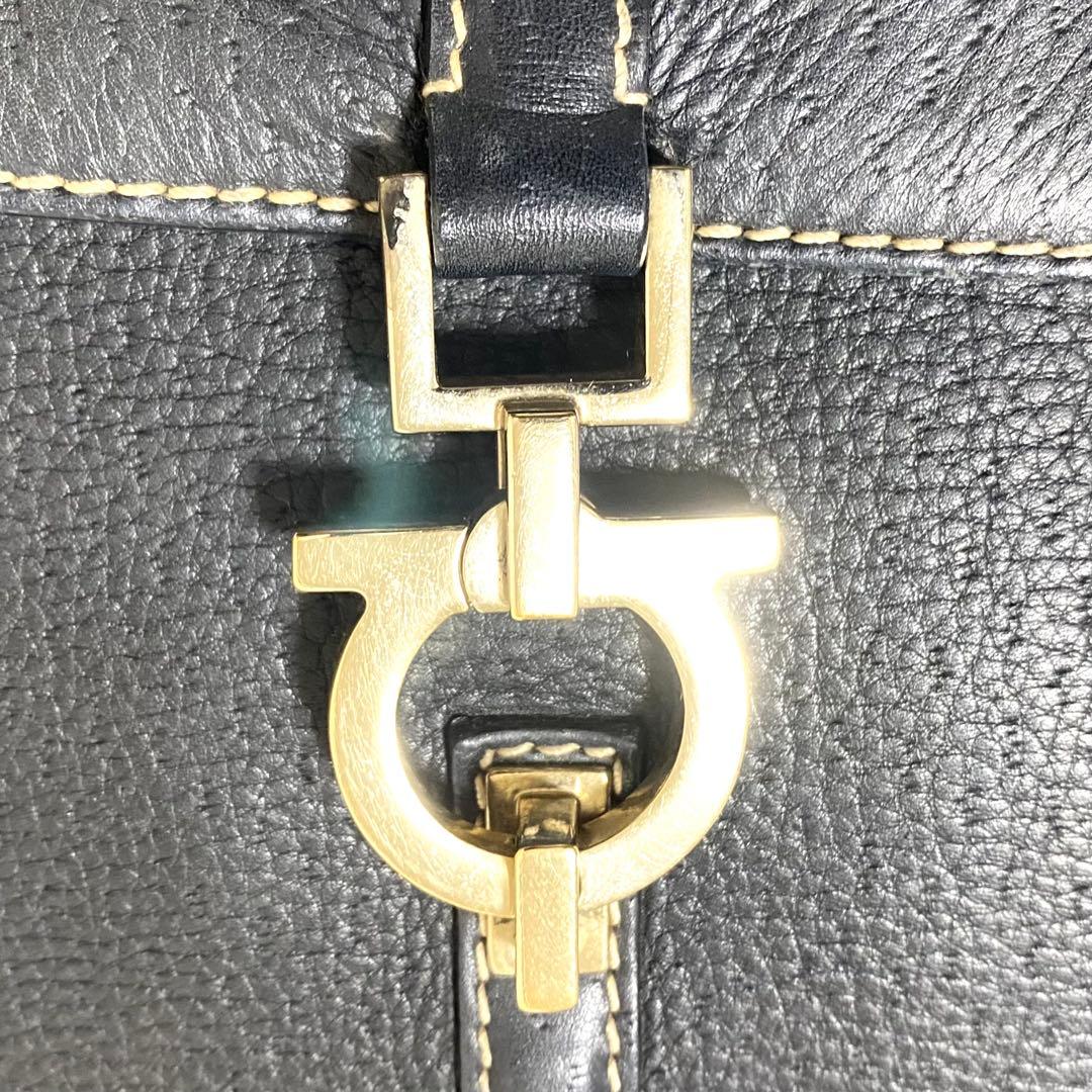 美品✨ Ferragamo フェラガモ ガンチーニ トートバック シボ革 A4可