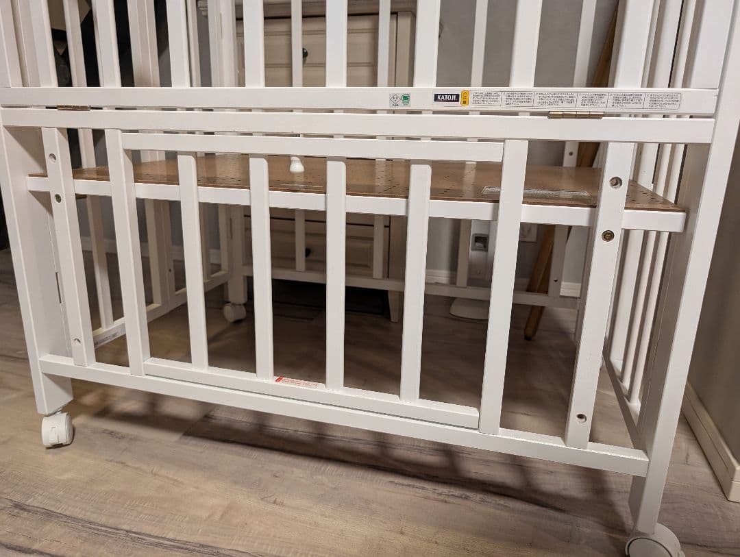 美品♡カトージ ミニベビーベッド 折りたたみ F（ホワイト）